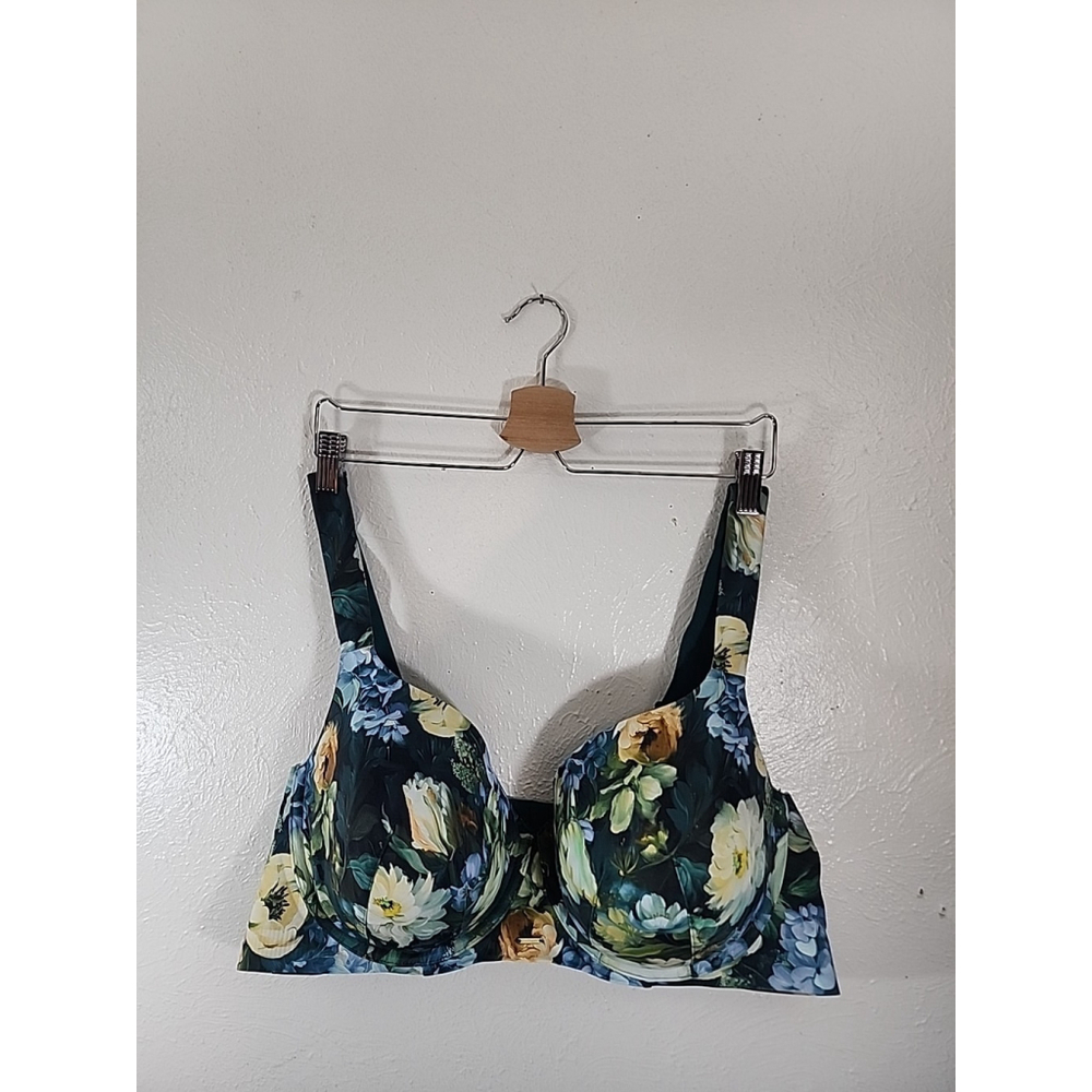 Cacique Multi-Color Floral Print Padded Plus Size Bra Approximately 44 DDD
